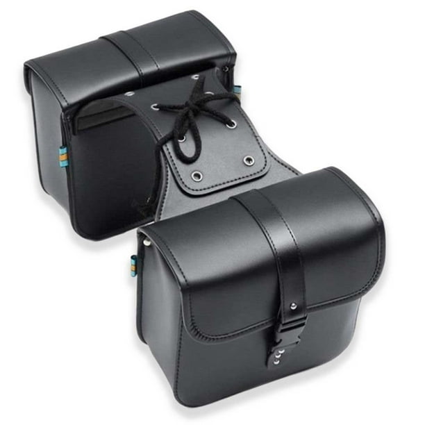 Scienceny Bolsas traseras ligeras profesionales para motocicleta, bolsa para sillín, bolsa lateral resistente al desgaste, alforja de cuero PU, caja de Accesorios para motos Scienceny CZ11428-00B
