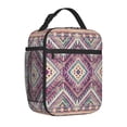 thumbnail image 2 of ZNDUO Native Purple Indian Geometric Art Pattern Lunch Bag, Reusable Leakproof Tote for Office, Work, School, Beach or Travel, 2 of 8