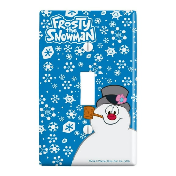 Frosty the Snowman Snowing Plastic Wall Decor Toggle Light Switch Plate Cover