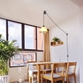 thumbnail image 3 of Kiven Plug in Pendant Light, Modern Pulley Hanging Light with Remote Control and Glass Lampshade, Dimmable Ceiling Pendant Light, E26 Base, 3 of 7
