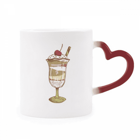 

Cherry Chocolate Cann Ice Heat Sensitive Mug Red Color Changing Stoneware Cup