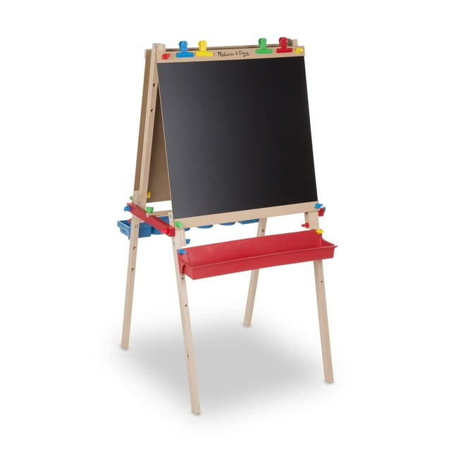 Melissa & Doug Chevalet Artistique Debout de Luxe - Tableau Effaçable à Sec, Tableau Noir, Rouleau de Papier, 36 Mois à 84 Mois