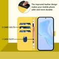 thumbnail image 3 of Wallet Case Compatible for Samsung Galaxy A33 5G, PU Leather Magnetic Closure Protective Flip Folio Case with 3 Card Holder and Wrist Strap Cover Women Men,Yellow,For Galaxy A33 5G, 3 of 7