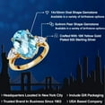 thumbnail image 2 of Gem Stone King 18K Yellow Gold Plated Silver Sky Blue Topaz and Lab Grown Diamond Engagement Ring for Women | 7.90 Cttw | Oval Checkerboard 14X10MM | Gemstone November Birthstone | Size 7, 2 of 6