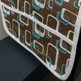 thumbnail image 3 of Geometric Microwave Oven Cover, Retro Inspired Grunge Style Funky Image in Repetitive Pattern, Water Resistant Organizer with Pockets for Kitchen, 36" x 12", Dark Cocoa Sky Blue, by Ambesonne, 3 of 4