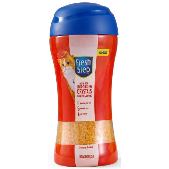 Fresh Step Deodorizing Cat Litter Scent Boosting Crystals in Tropical Breeze Scent, 15oz