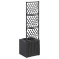 thumbnail image 4 of vidaXL Trellis Raised Bed with 3 Pots Poly Rattan Box Black/Brown Multi Sizes, 4 of 49