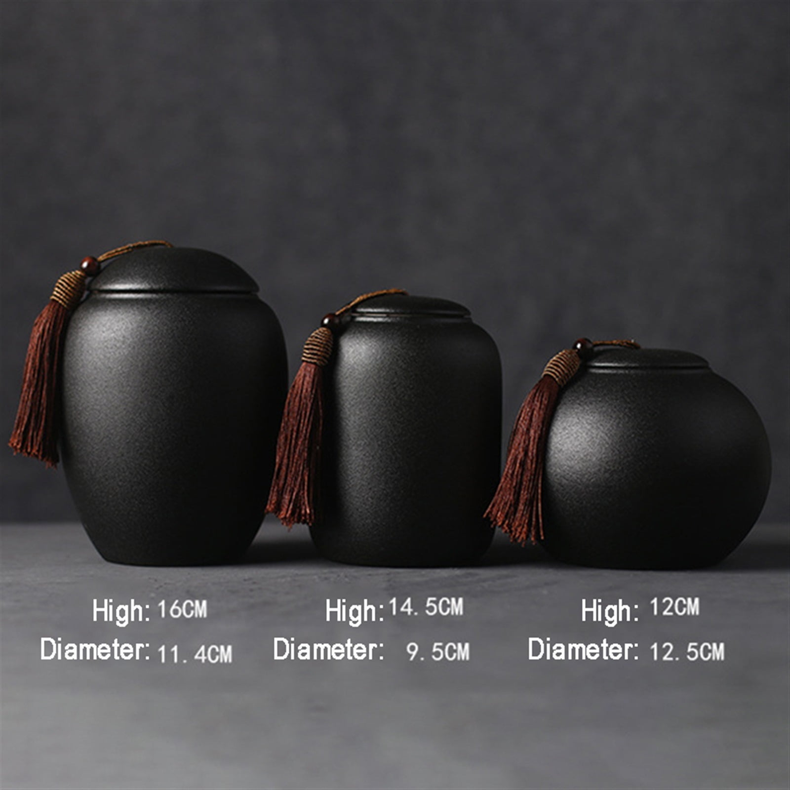 Black Ceramics Ash Urn Sealed Cremation Funeral Ashes Keepsake Small Animals Pet Dog Cat Memorial Suitable Burial