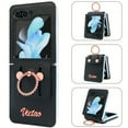 thumbnail image 1 of Ring Holder Artificial Leather Protective Phone Cover Case For Samsung Galaxy Z Flip 5 Flip5 Holder Stand Mobile Shell, 1 of 4