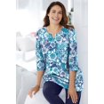 thumbnail image 2 of Woman Within Plus Size 7-Day Three-Quarter Sleeve Notch-Neck Tunic, 2 of 6