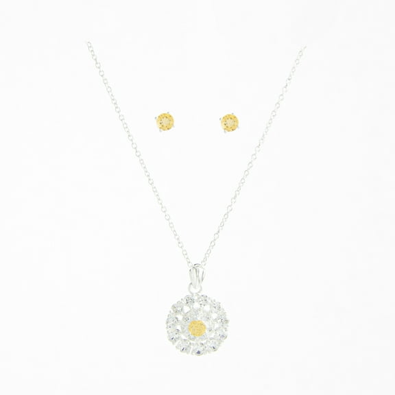 Shimmering Moments Yellow Topaz November Birthstone Pendant & Earrings Set