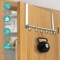 thumbnail image 3 of NOGIS Over The Door Hooks, Moving 6-Hooks,NOGIS Over Door Towel Rack,Door Coat Hanger, Upgraded Long Arms for Bathroom Accessories (Silver), 3 of 7