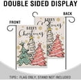 thumbnail image 4 of Merry Christmas Pine Tree Small Decorative Garden Flag, Xmas Snowflakes Polka Dots Stripes Yard Lawn Outside Decor, Winter Holiday Farmhouse Burlap Outdoor Home Decoration Double Sided 12 x 18, 4 of 6