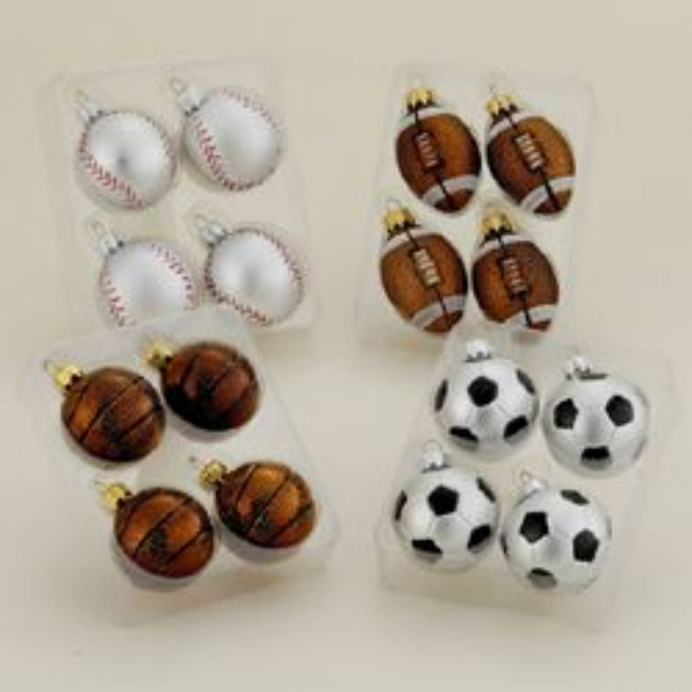 Club Pack of 96 Sports Ball Shaped Shatterproof Christmas Ornaments 2.5