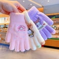 thumbnail image 3 of Los guantes para niños Sanrio son resistentes al frío, cálidos y gruesos, lindos dibujos animados para niños y niñas, tejido de felpa para bebés al aire libre con cinco dedos, 3 of 5