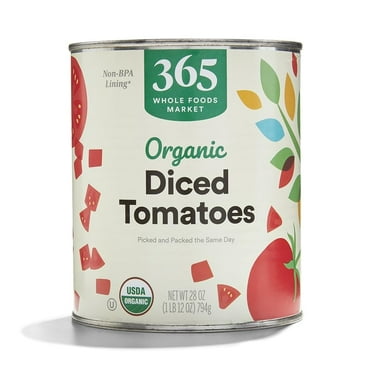 2X - WF365 , Tomatoes Diced Organic, 28 Ounce