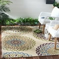 thumbnail image 4 of SAFAVIEH Veranda Axum Geometric Indoor/Outdoor Area Rug, 9' x 12', Chocolate/Blue, 4 of 6