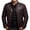 Brown, variant on Men Faux Leather Jacket Stand Collar Long Sleeve Coat with Pockets Solid Color Zipper Placket Loose Fit Outwear Daily Wear