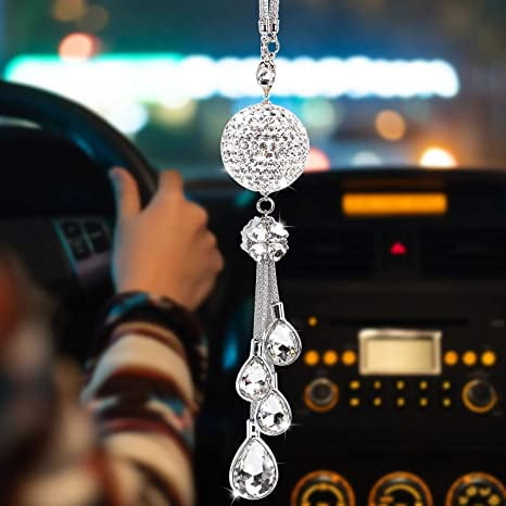 Car Bling Gifts for Teens Mermaid Car Charm Birthday Gifts Cute Car Decoration Accessories Rear View Mirror Charm gift