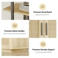 thumbnail image 2 of 5-Tier Rattan Bookshelf, 71" Tall Open Bookcase with Metal Frame for Living Room, Bedroom & Office, 2 of 8