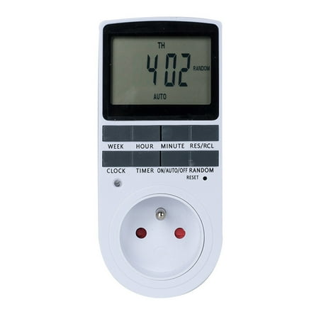 

Digital Timer Switch Plug Kitchen Timer Outlet 230V 50HZ 12/24 Hour Programmable Timing Socket EU Plug France Standard DTOWER