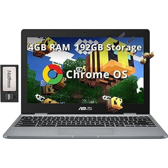ASUS Chromebook 11.6" Intel Celeron N3350, 4GB RAM, 192GB Storage, Intel UHD Graphics, Chrome OS, Gray