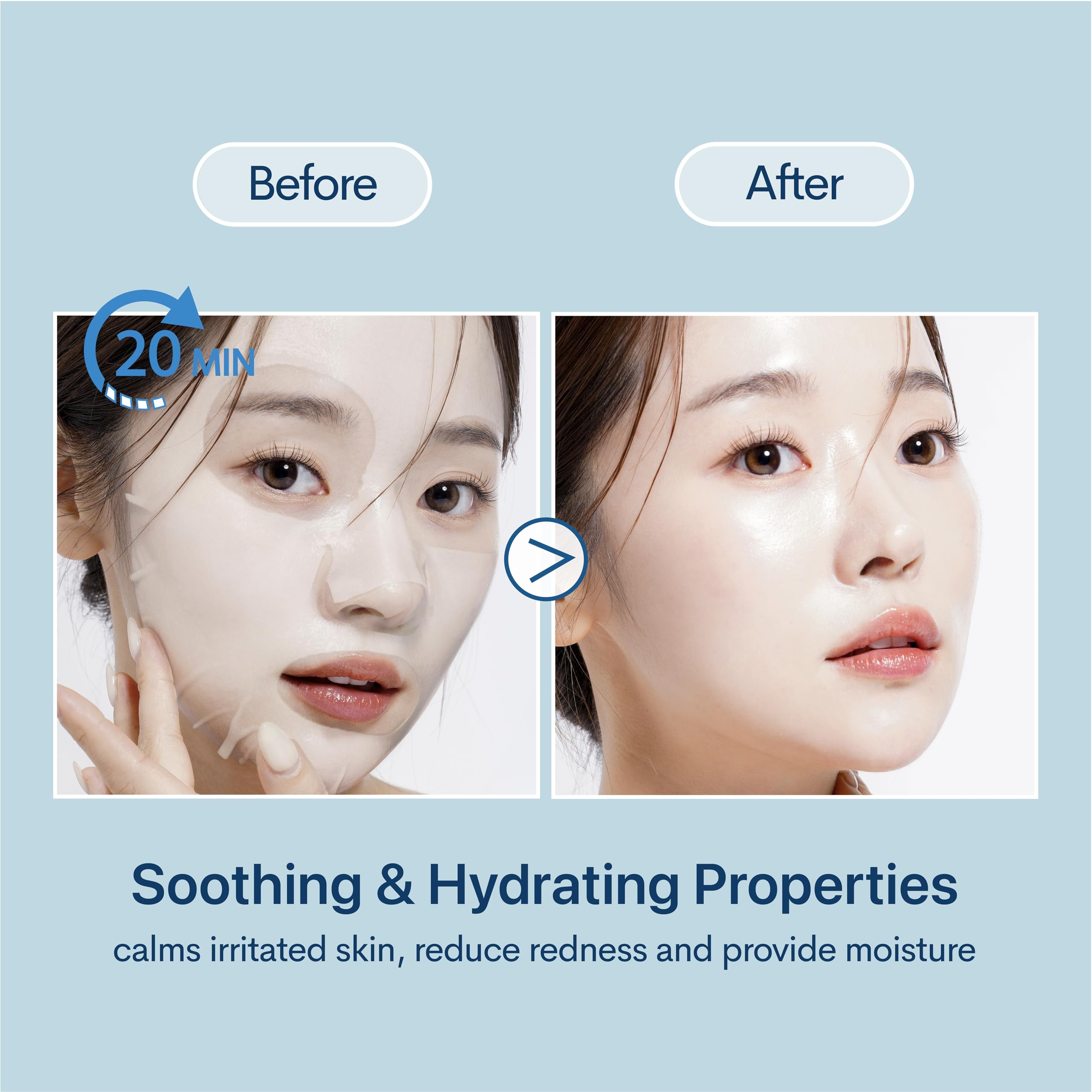 Luna Bunny 24PK Facial Sheet Mask, Korean Skincare Hydrating Face Mask for Self Care, Home Spa with Hyaluronic Acid
