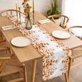 thumbnail image 3 of Table Runner 48 Inches Long for Kitchen Dining, Orange Eucalyptus Leaves Dresser Scarf Farmhouse, Dining Table Decorations for Wedding/Parties, Watercolor Spring Summer Botanical 13 x 48 In, 3 of 8