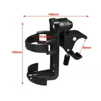 HINTRMENT Cup Holder for Stroller Universal Reusable Plastic Black 1Set 5.7 x 5.7 x 2.8in