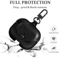 thumbnail image 5 of Genuine Leather Case Compatible with AirPods Pro Case, Soft Leather Cover with Keychain Hook Black, 5 of 5