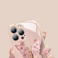 thumbnail image 3 of Designed for iPhone Case,Luxury Tempered Glass Butterfly Pattern Camera Lens Protection with Hand Wrist Shockproof Protective Cover Phone Case (Lavender,iPhone 13 Pro), 3 of 6