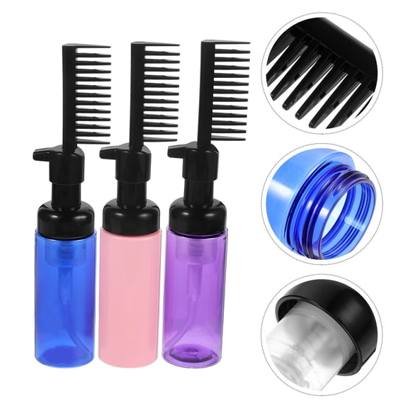 LEORX Comb Shaped Hair Dye Bottle Pink Plastic 3pcs