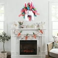 thumbnail image 2 of Easter Bunny Wreath – Spring Front Door Decoration with Plush Rabbits, Faux Flowers, Eggs & Carrots, Festive Easter Wall or Porch Decor for Home, 2 of 4