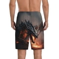 thumbnail image 5 of Salouo Fiery Black Dragon Attack Pattern Men's Sleep Pajama Shorts,Pajama Bottoms Elastic Waistband Sleep Pajama Short PJ Shorts for Men -Large, 5 of 6