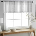 thumbnail image 2 of Black White Striped Valance Curtains for Kitchen/Living Room/Bathroom/Bedroom Window, Rod Pocket Small Topper Half Short Window Curtains Voile Sheer Scarf, Modern Farmhouse Geometric 54"x18", 2 of 8