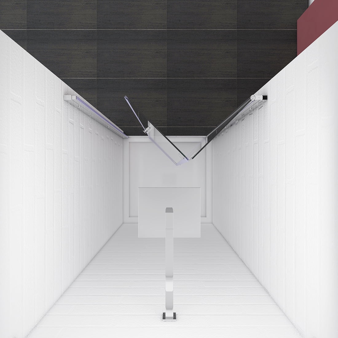 Sunny Shower 36" W x 72" H Bi-Fold Hinged Frameless Shower Doors in Chrome Finish