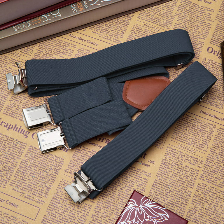 Buyless Fashion Suspenders for Men - 48 Elastic Adjustable Straps 1 1/4 -  X Back