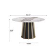 thumbnail image 6 of Miekor Furniture 53.15"Modern Artificial Stone Round White Panel Metal Iron Base Dining Table-Can Accommodate 6 People.(Not Including Chairs) 69981, 6 of 10