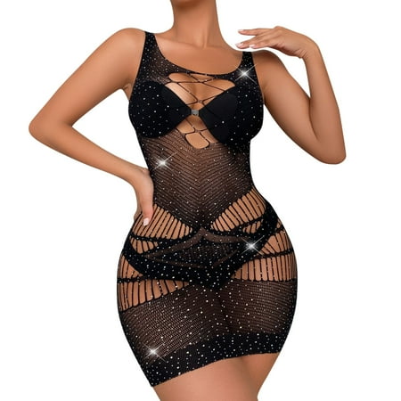 

Ladies Hot Drill Underwear Shining Star Hot Drill Net Dress Sexiest Lingerie for Women for Chef for Women