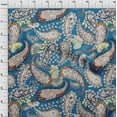 thumbnail image 4 of oneOone Georgette Viscose Medium Blue Fabric Asian Paisley Sewing Material Print Fabric By The Yard 42 Inch Wide, 4 of 4