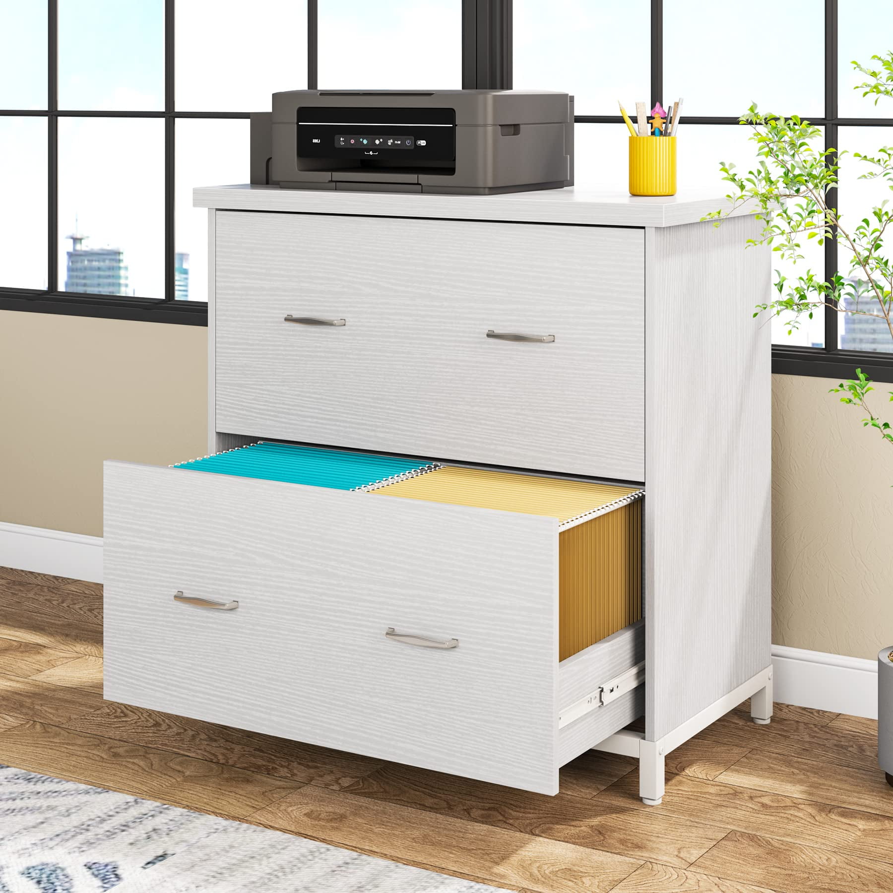 Lateral File with 2 Drawers for Home Offcie, Letter Size