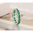 thumbnail image 3 of Emerald Wedding Band Full Eternity Matching Stacking Promise Ring 925 Sterling Silver Yellow Gold Plated Gemstone Jewelry For Women Gift, 3 of 5