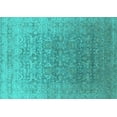 thumbnail image 1 of Ahgly Company Indoor Rectangle Oriental Turquoise Blue Industrial Area Rugs, 2' x 4', 1 of 4