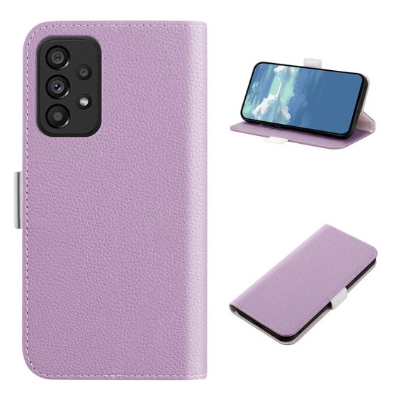 Flip Wallet Case for Samsung Galaxy A73 5G,Premium PU Leather Flip Folio Wallet Case with Card Slot Magnetic Closure Shockproof Protective Cover for Samsung Galaxy A73 5G 6.7 inch 2022 - Purple