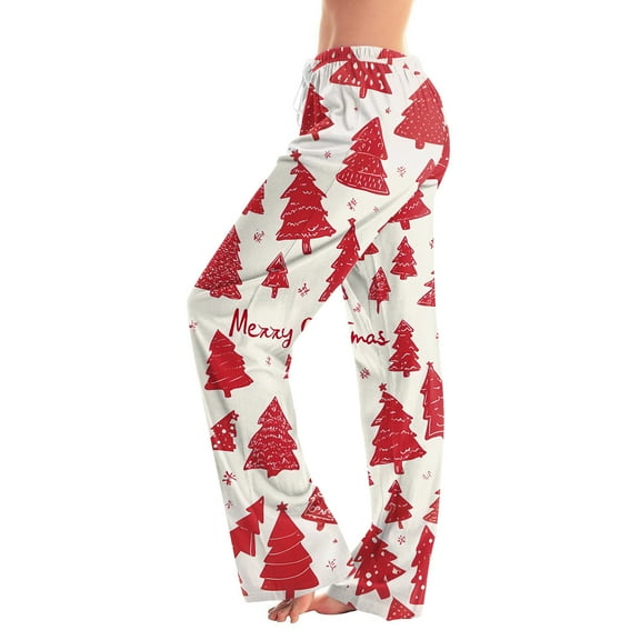 Women's Casual Fashion Christmas Pajama Pants, Long Sleepwear Trousers for Sports and Home Use, Comfortable and Soft Material for Nightwear and Lounging,Light pink,M