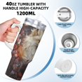 thumbnail image 3 of Vsdgher Romantic Flower Fox Couple Pattern 40 oz Tumbler with Handle and Straw Lid | Insulated Cup Reusable Stainless Steel Water Bottle Travel Mug | Gifts for Women Men Him Her, 3 of 8