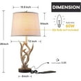 thumbnail image 4 of Findosom 2pcs 26" Rustic Western Table Lamp Set Bedside Lamp with Dual USB Port, Farmhouse Table Lamp with DIY Linen Lampshade Natural Antler Nightstand Lamp for Living Room Bedroom Home Office, 4 of 6