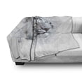 thumbnail image 3 of Animal Soft Flannel Fleece Throw Blanket, Portrait of a White Tiger Wild Nature Predator Watercolor Splashes, Cozy Plush for Indoor and Outdoor Use, 60" x 80", Black Grey White, by Ambesonne, 3 of 6