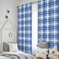 thumbnail image 5 of Blackout Kids Curtains,Blue and White Grid Pattern Childrens Insulated Curtains Set Of 2,Bedroom Essentials,Toddler Room Decor 52"x84", 5 of 5