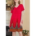thumbnail image 3 of Ekouaer Nightgowns for Women Short Sleeve House Dress with Pockets Pleated Soft Moomoo V Neck Sleepwear, 3 of 7